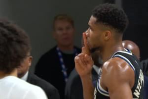 🤫👎👎!字母哥压哨绝杀步行者 比闭嘴+反嘘步行者球迷!