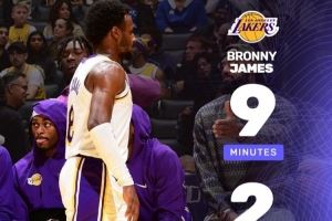 美媒打趣：布朗尼——NBA球员 詹姆斯——G联盟球员